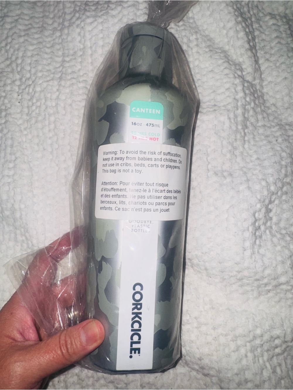 Camo CORKCICLE/Canteen 16oz,Stainless Steel Water Bottle-Gray & Silver NWT - Picture 3 of 4